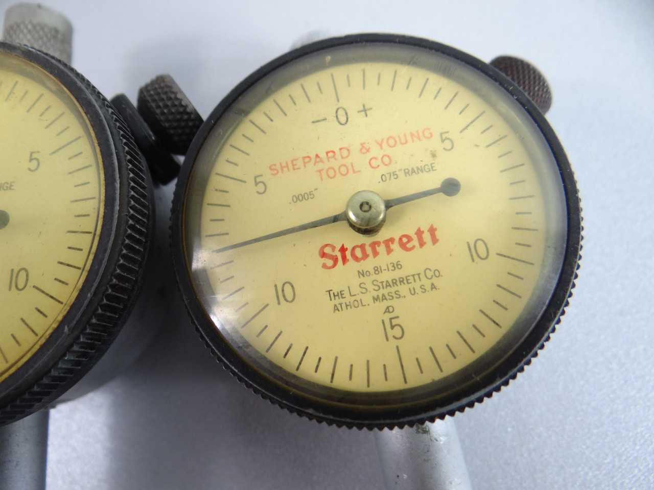 Pair of Starrett Dial Indicators 81 136 - ELECTRIC POWER TOOLS