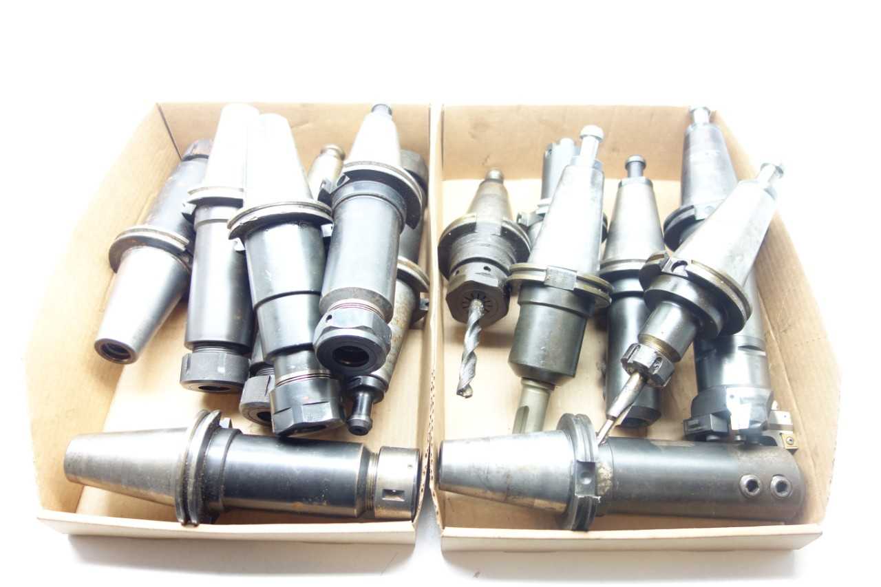 LOT OF ASSORTED CAT50 TOOL HOLDERS - ELECTRIC POWER TOOLS