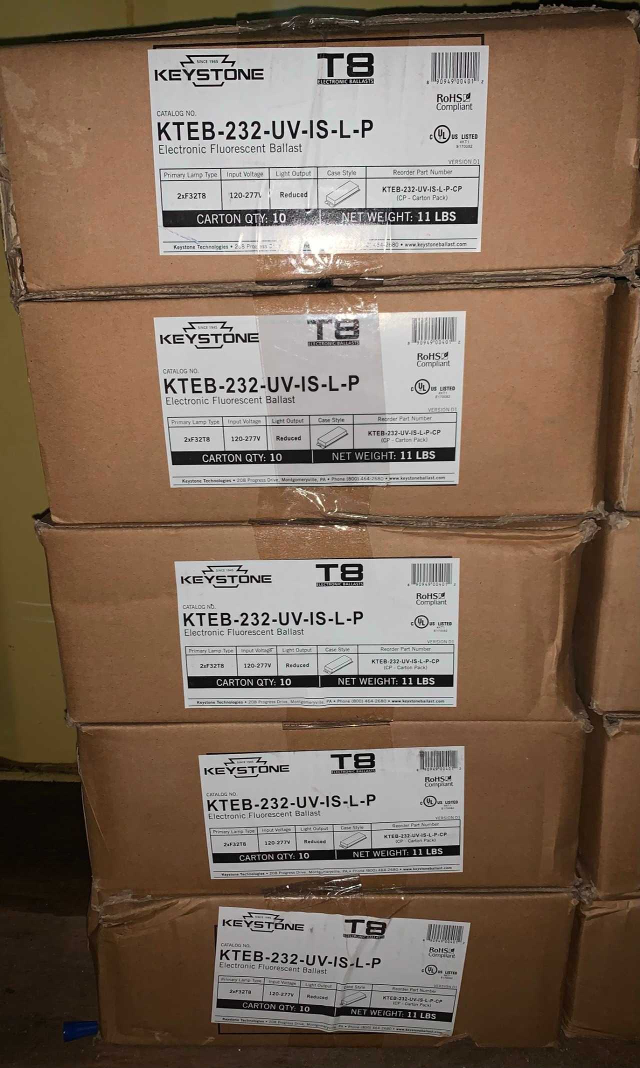 New - Lot of 50 - Keystone KTEB-232-UV-IS-L-P Fluorescent Ballast - LIGHTING
