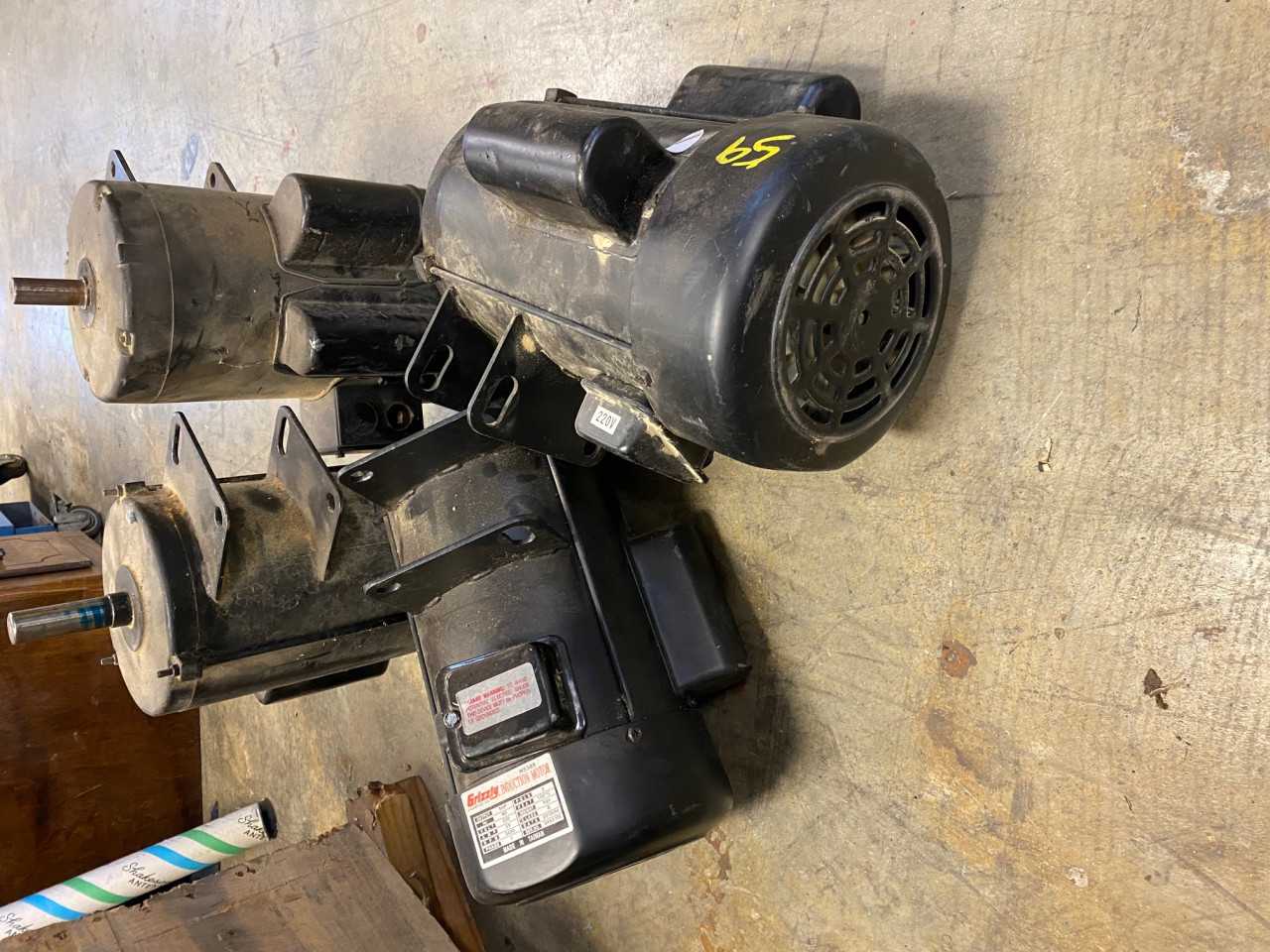 Lot of 4 Grizzly H5389 induction motors 5 hp 2 pole - ELECTRIC MOTORS
