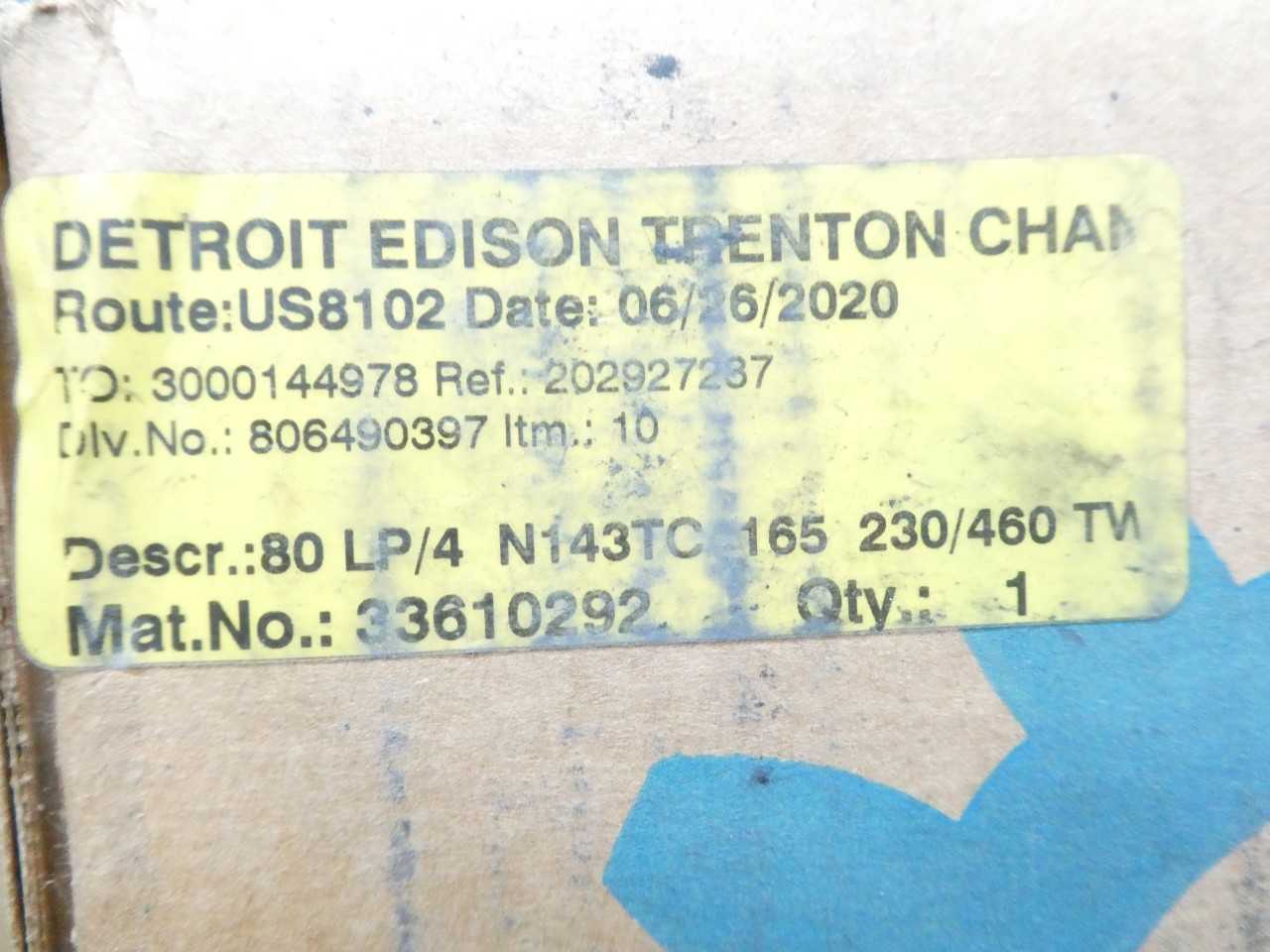 NORD 80 LP/4 N143TC 165 230/460V-AC GEARMOTOR - ELECTRIC MOTORS