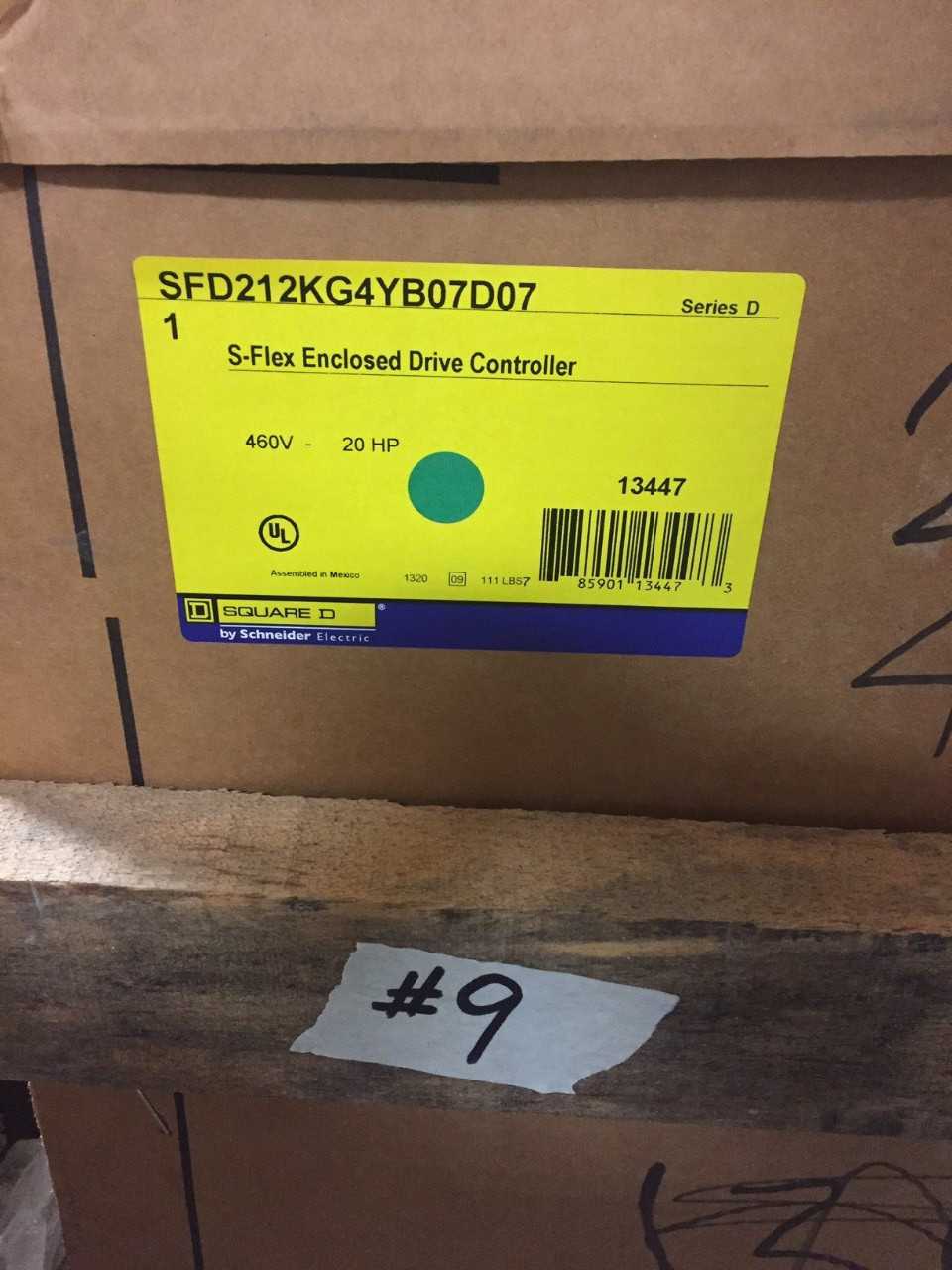 Lot of Square D SFD212KG4YB07D07 20HP, 460VAC Variable Frequency Drive - MOTOR DRIVES