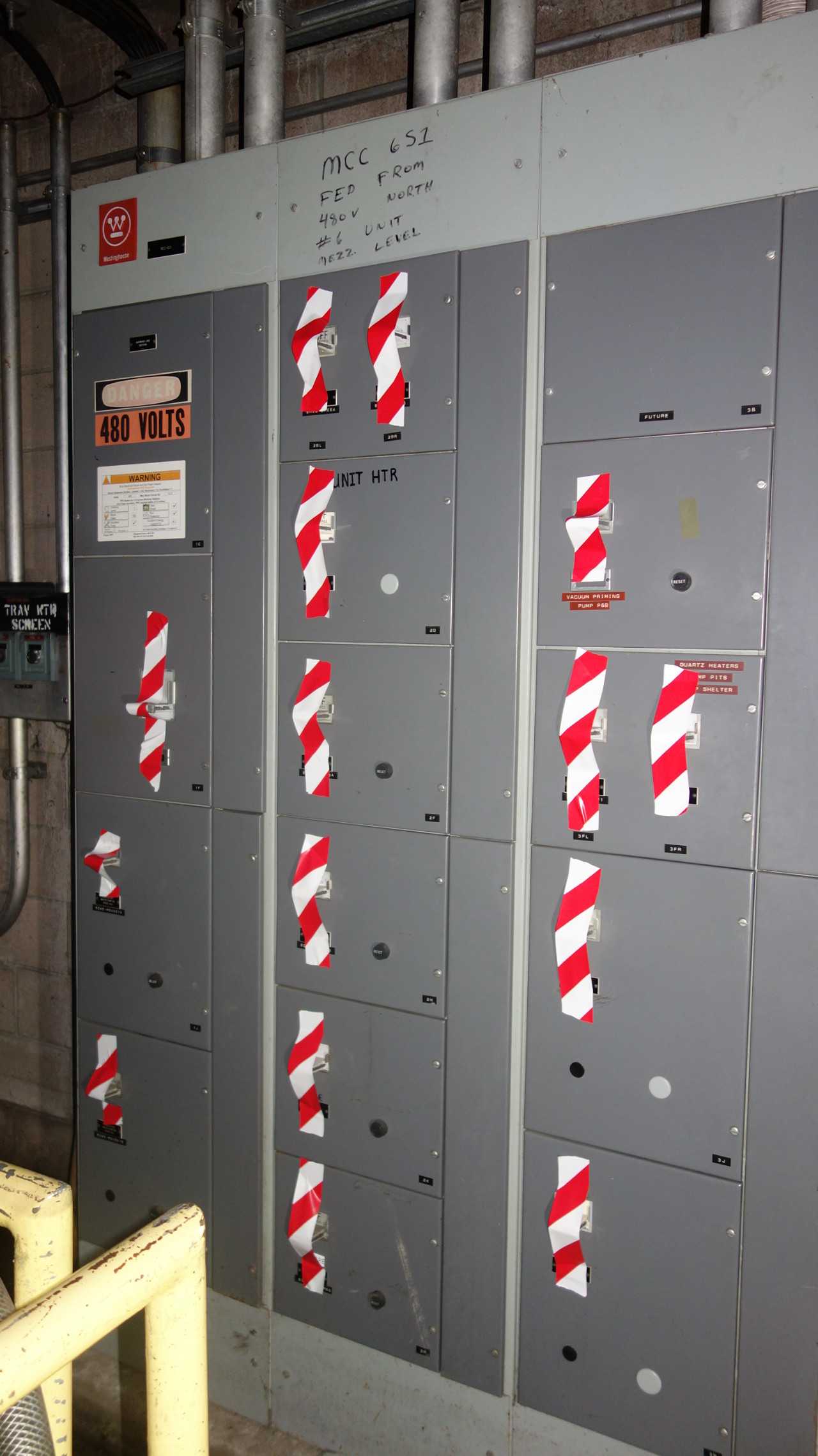 X6 VERTICAL SECTIONS OF WESTINGHOUSE MCC BUCKETS - MOTOR CONTROL CENTERS