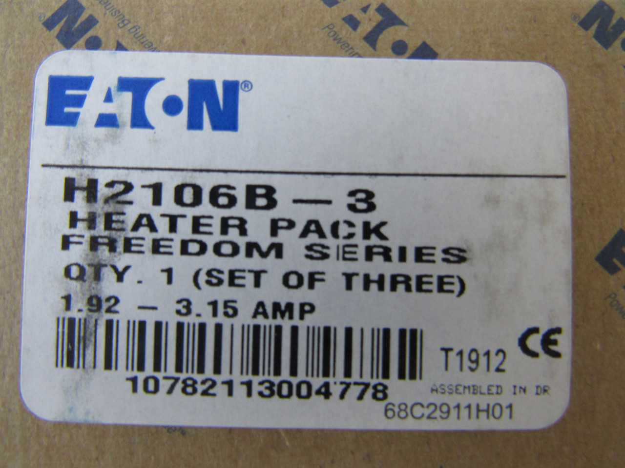 Quantity 100 Boxes of Eaton H2106B-3 Heating Element 1-2A - HVAC EQUIPMENT
