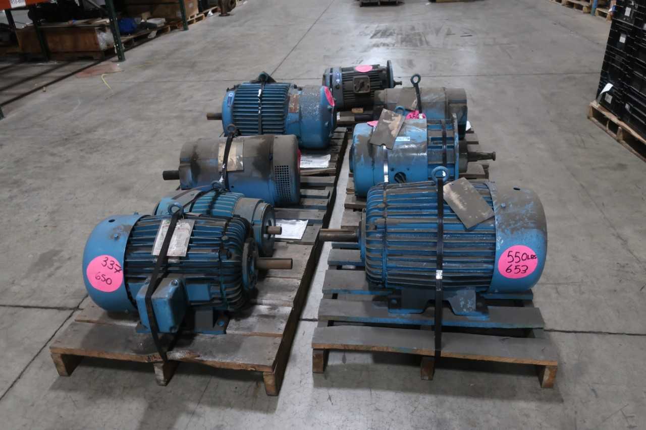 LOT OF 8 ASSORTED 550V AND 575V ELECTRIC MOTORS - ELECTRIC MOTORS