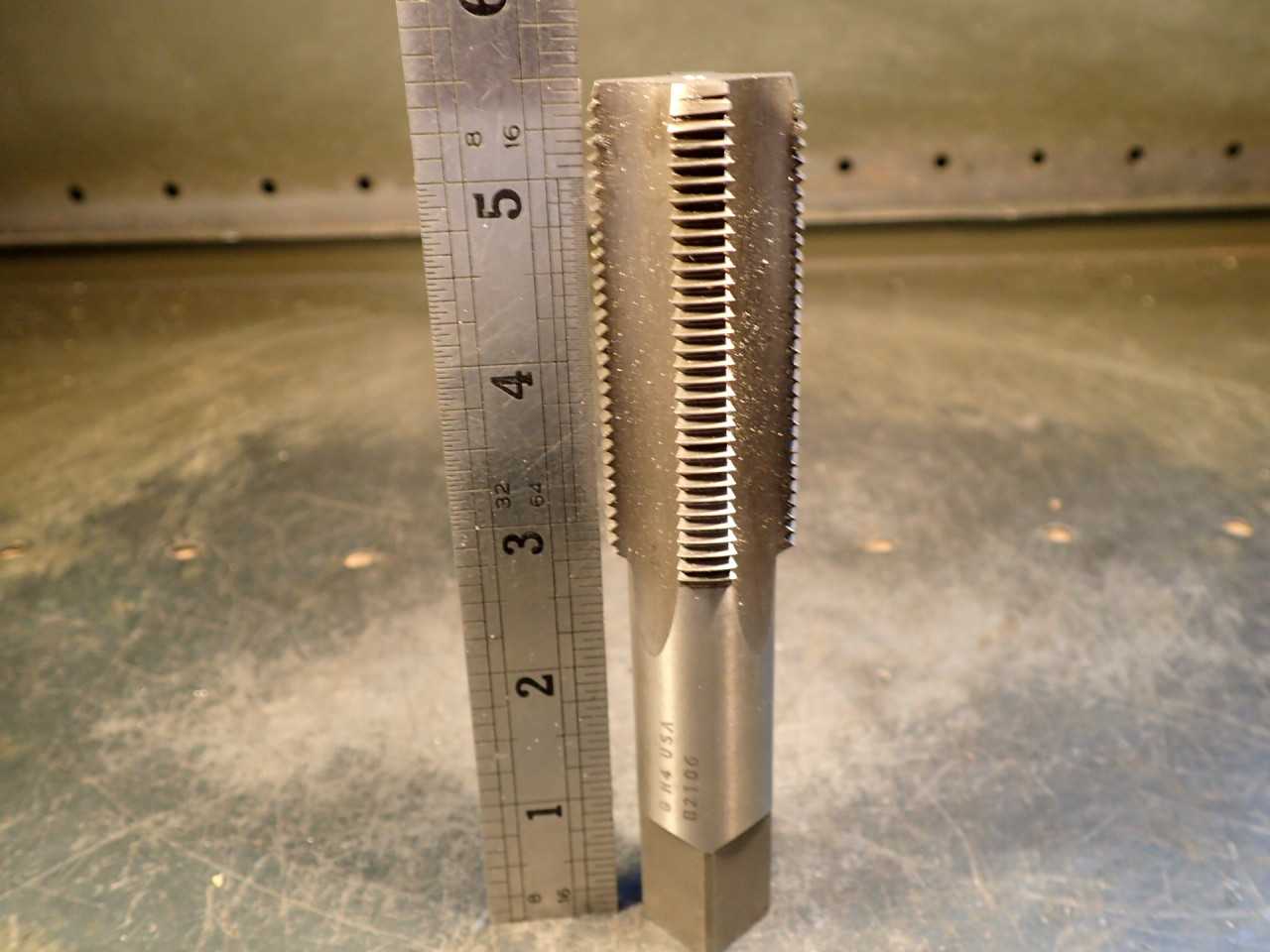 Hertel 1-1/8" -12 NF UNF Hand Thread Tap: 4-Flute, 2-5/8" Long Flutes, GH-4, USA - MACHINING ACCESSORIES & TOOLING