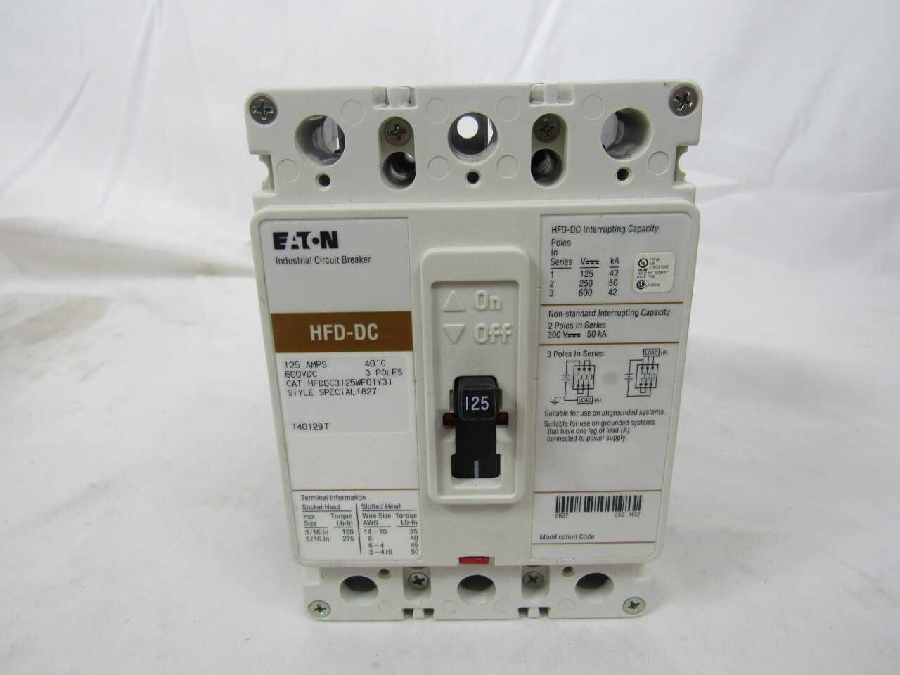 Quantity of 2x HFDDC3125WF01Y31 MCCB/Molded Case Circuit Breaker - CIRCUIT BREAKERS Quantity of 2x HFDDC3125WF01Y31 MCCB/Molded Case Circuit Breaker - CIRCUIT BREAKERS