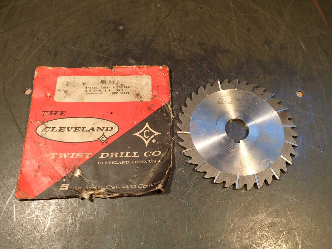 Cleveland Twist Drill 3/16" x 5"x 1" Arbor Hole Staggered Tooth Side Mill Cutter - MILLING TOOLS