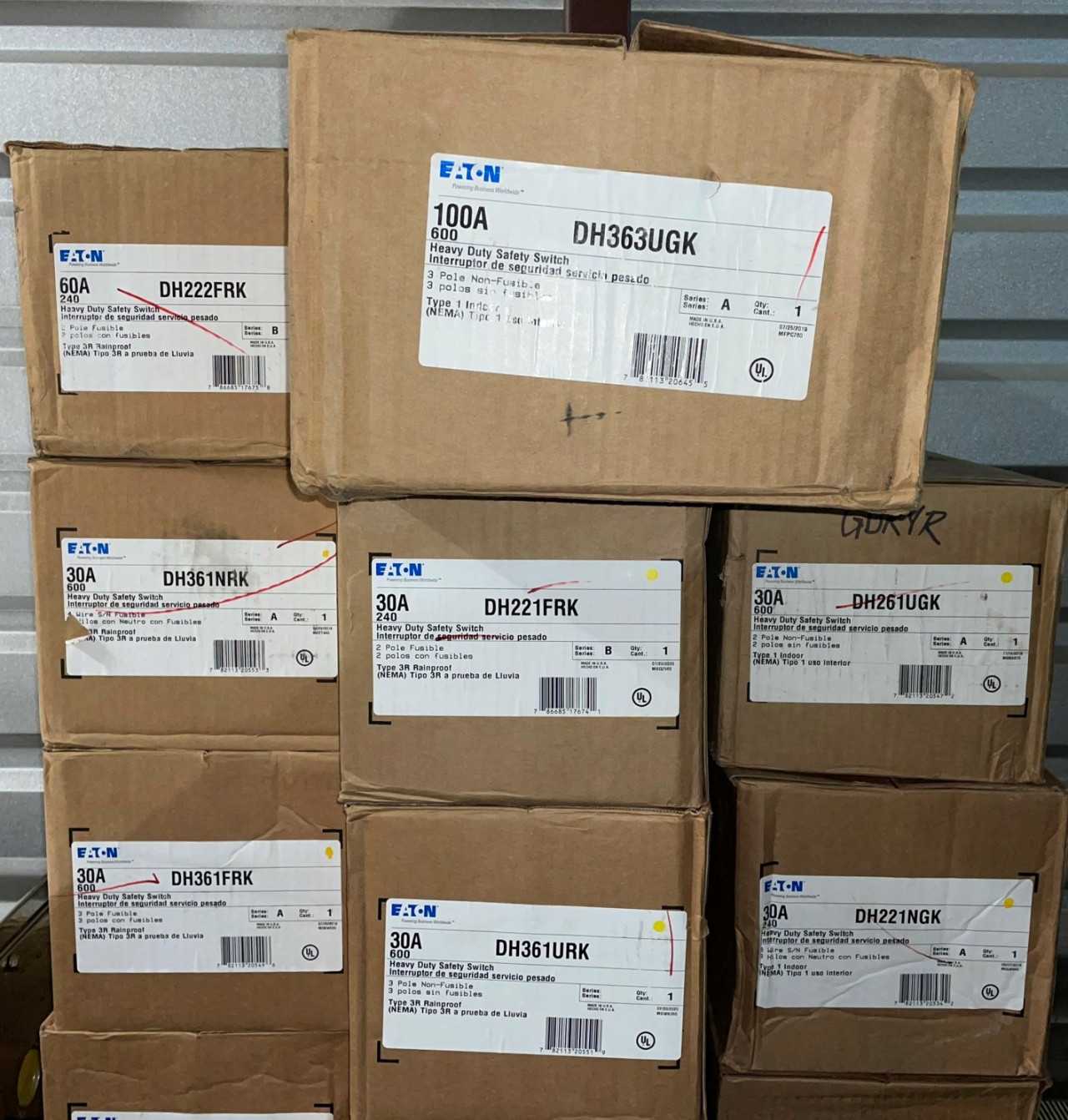 New - Lot of 23 - Eaton Safety Switch Enclosures - SWITCHGEAR