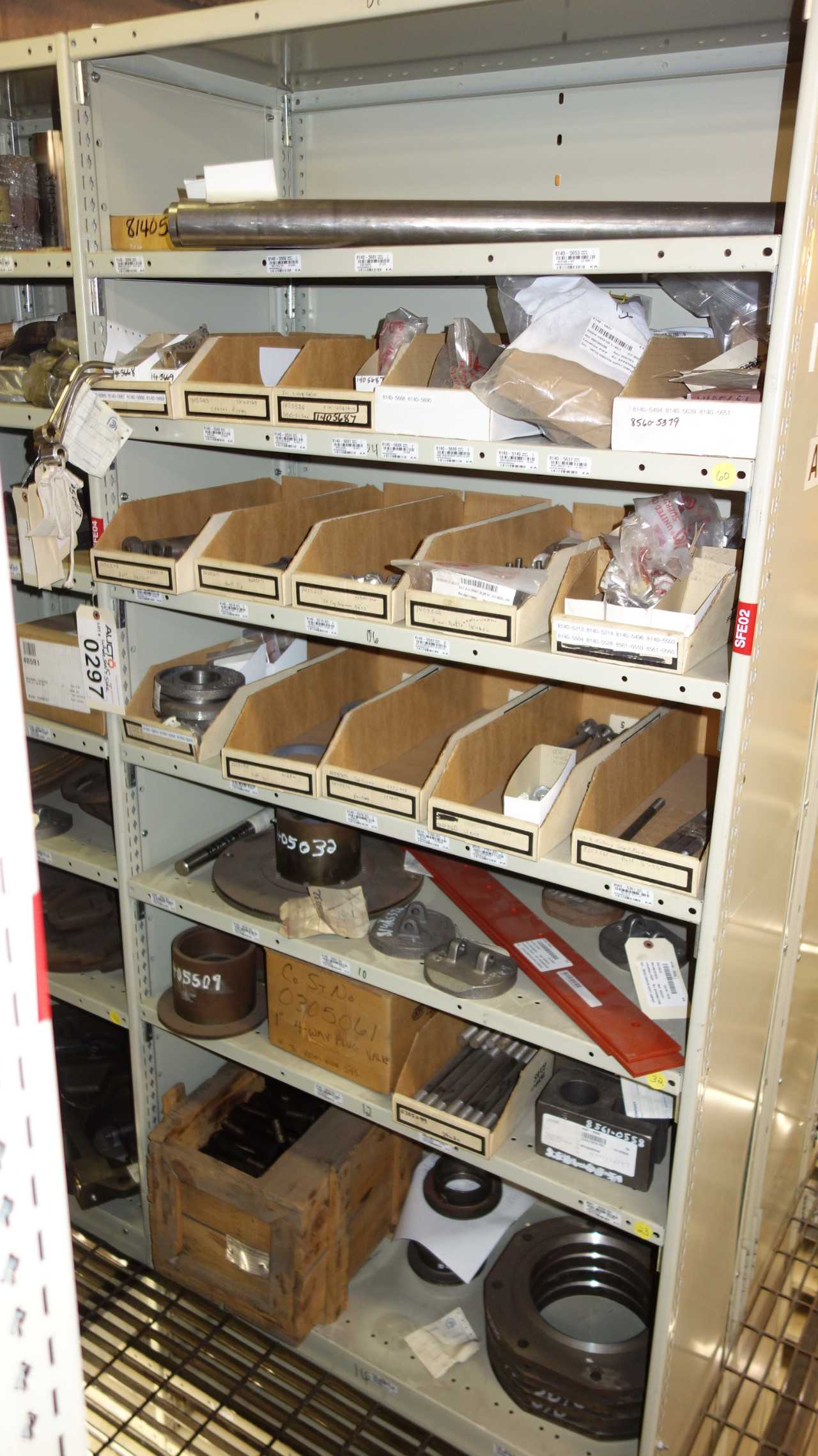 CONTENTS OF 3 SHELF COLUMNS, ASSORTED MRO - SHELVING