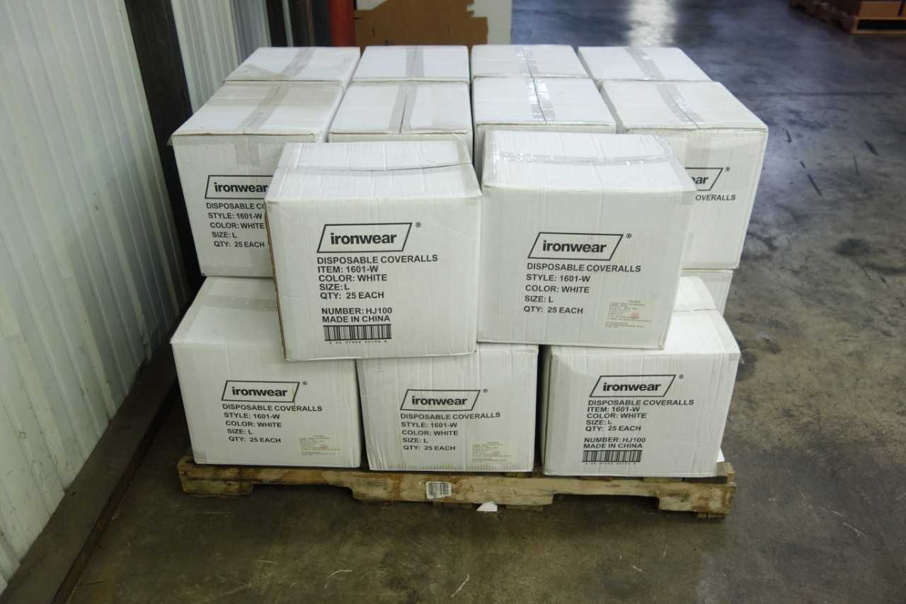 PALLET OF IRONWEAR 1601-W DISPOSABLE COVERALLS - SAFETY EQUIPMENT