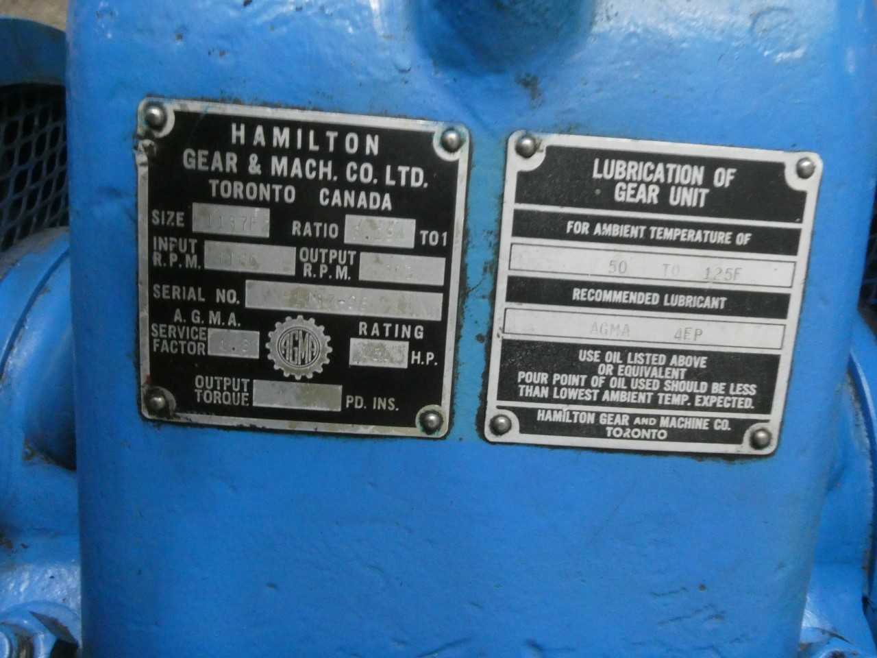 HAMILTON H1137F2 ENCLOSED GEAR DRIVE - GEAR REDUCERS