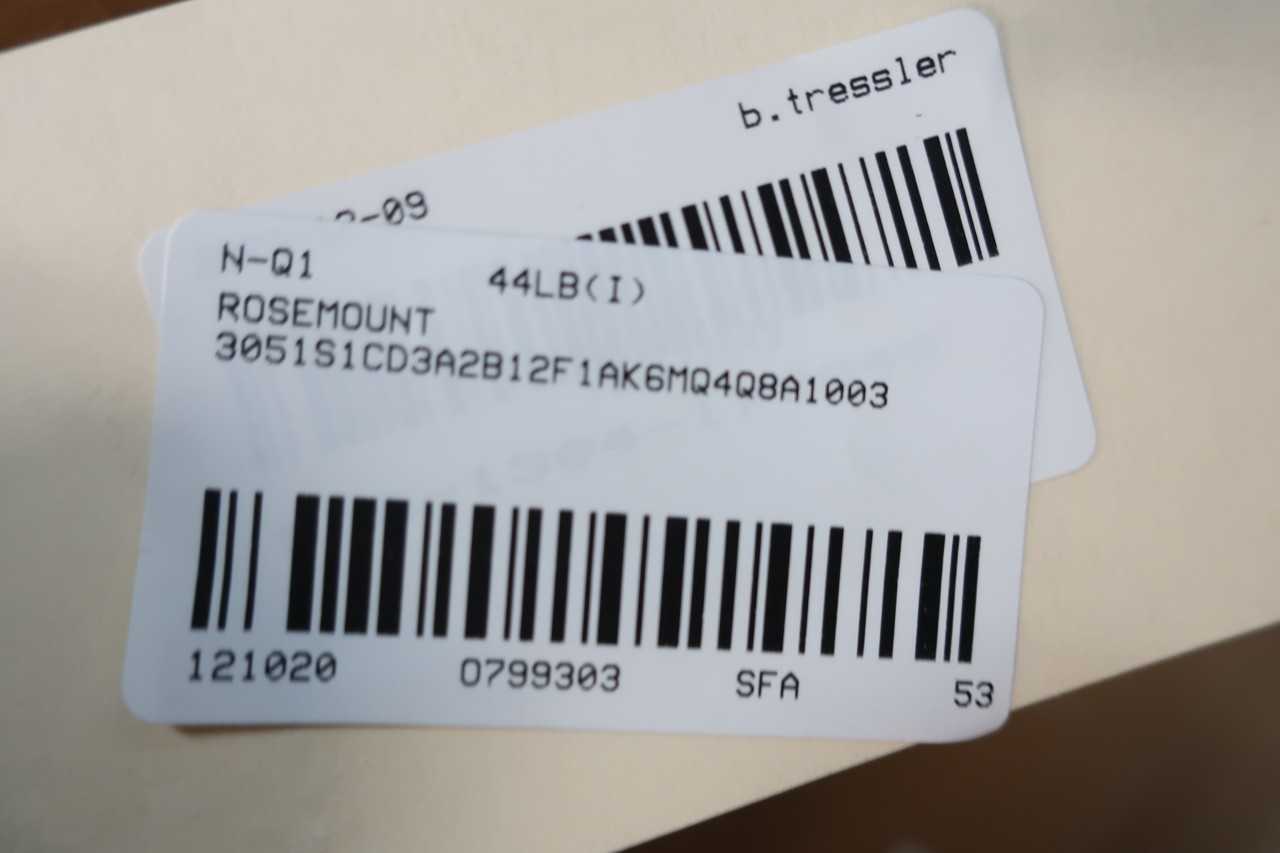 ROSEMOUNT 3051S1CD3A2B12F1AK6MQ4Q8A1003 0-1000IN-H2O 10.5-30V-DC DIFFERENTIAL PRESSURE TRANSMITTER - INSTRUMENTATION