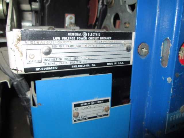 General Electric Type AKD-5 Switch Gear 480 Volt 3Ph 4 800 Amp Switches - SWITCHGEAR