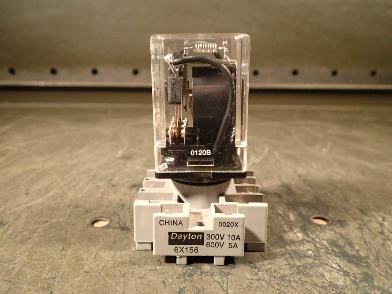 Dayton 3X742M General Purpose Relay: 120VAC Coil, 10A & 6X156 11-Pin Socket Base - MACHINING ACCESSORIES & TOOLING