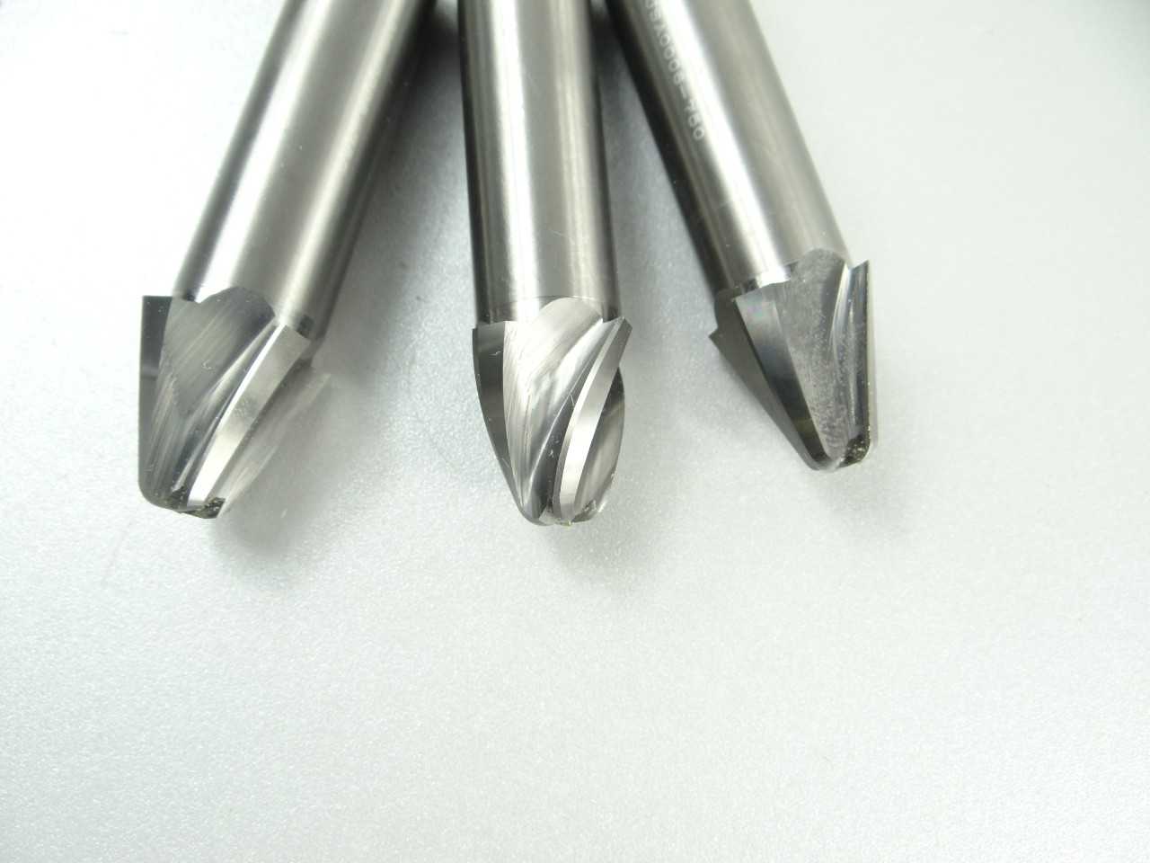 Lot of 3 NICE Solid Carbide Tapered End Mills - MACHINING ACCESSORIES & TOOLING