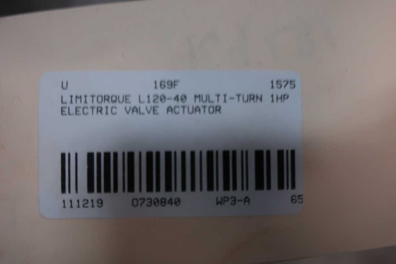LIMITORQUE L120-40 1.64HP ELECTRIC VALVE ACTUATOR - VALVES