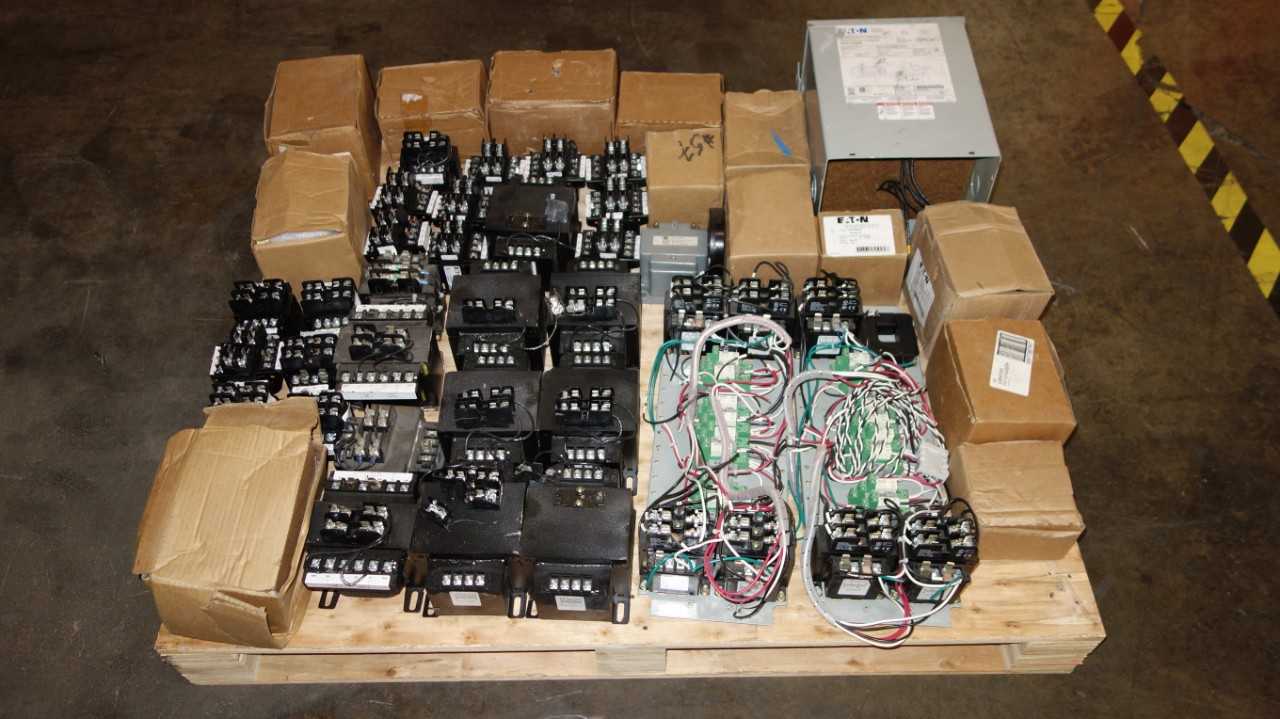 1 PALLET OF EATON ASSORTED TRANSFORMERS 150VA TO 5KVA - CONTROL TRANSFORMERS