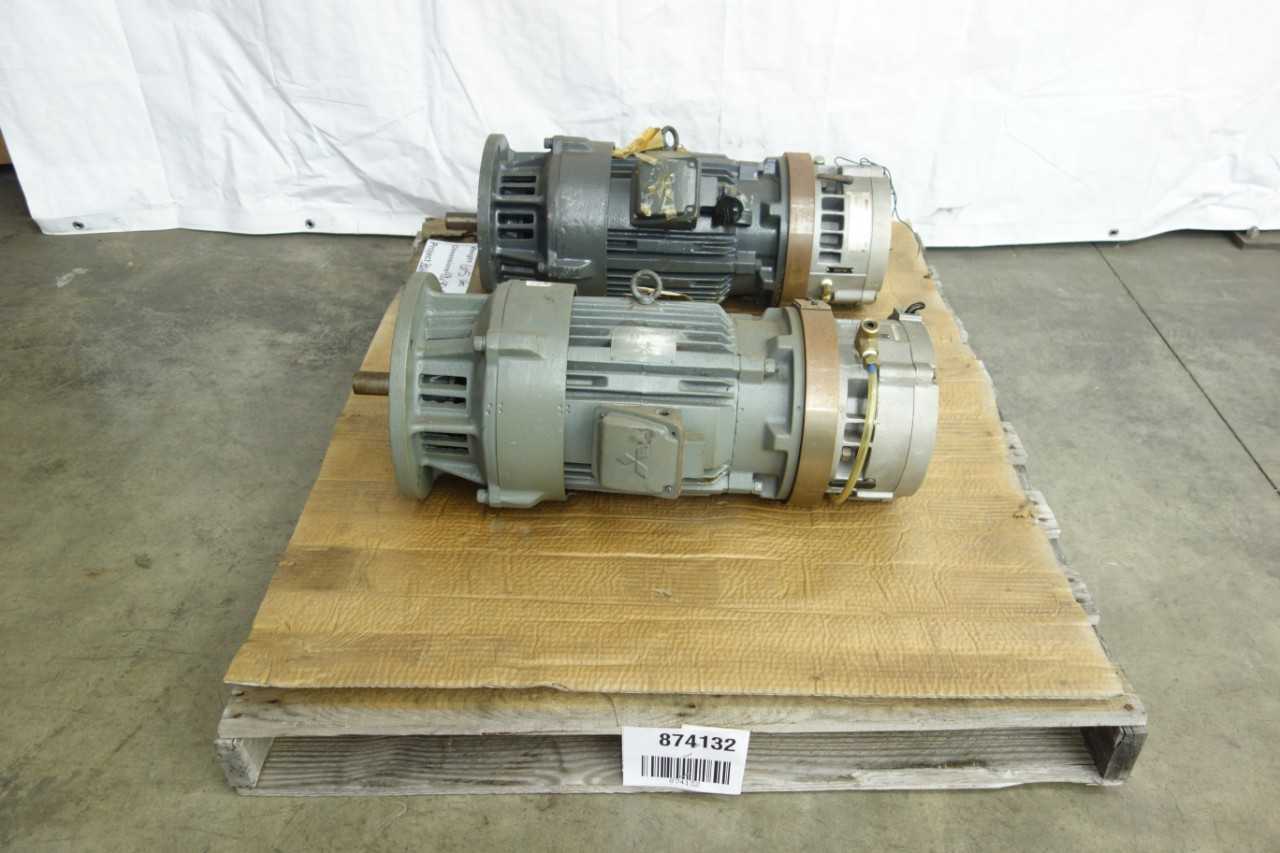 LOT OF 2 MITSUBISHI SUPER LINE MOTORS, MIDWEST MAGNETIC BRAKE - PRESS BRAKES