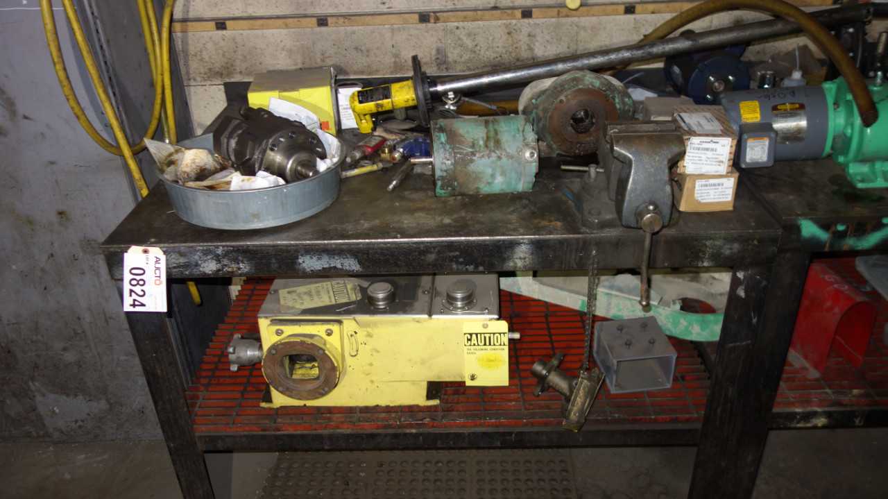 LOT OF 3 STEEL WORK TABLES WITH VISE - MISCELLANEOUS