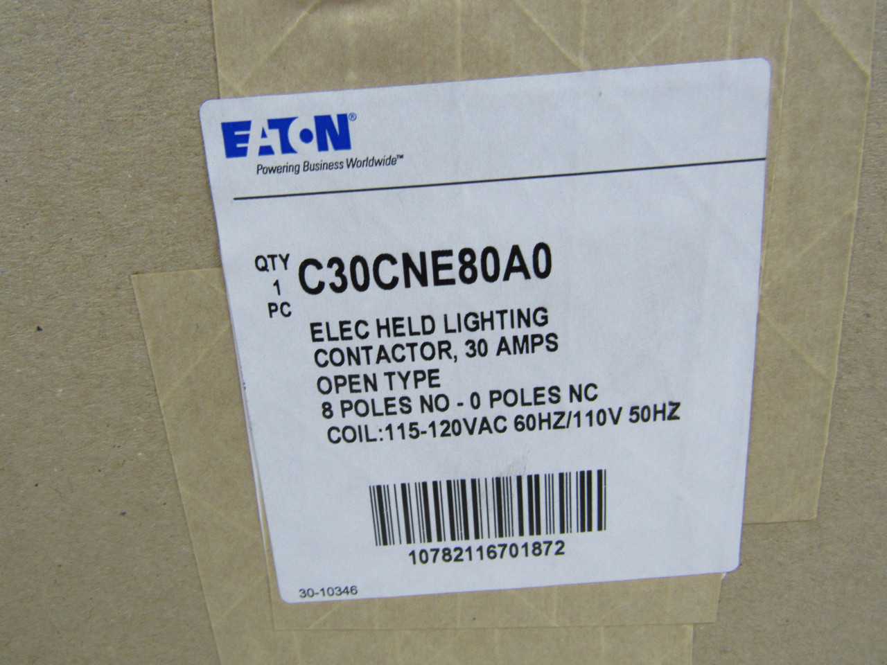 - Quantity of 2 - Eaton C30CNE80A0 - Lighting Contactors - LIGHTING