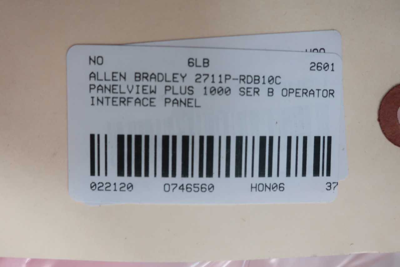 ALLEN BRADLEY 2711P-RDB10C PANELVIEW PLUS 1000 SER B OPERATOR INTERFACE PANEL - AUTOMATION & CONTROLS