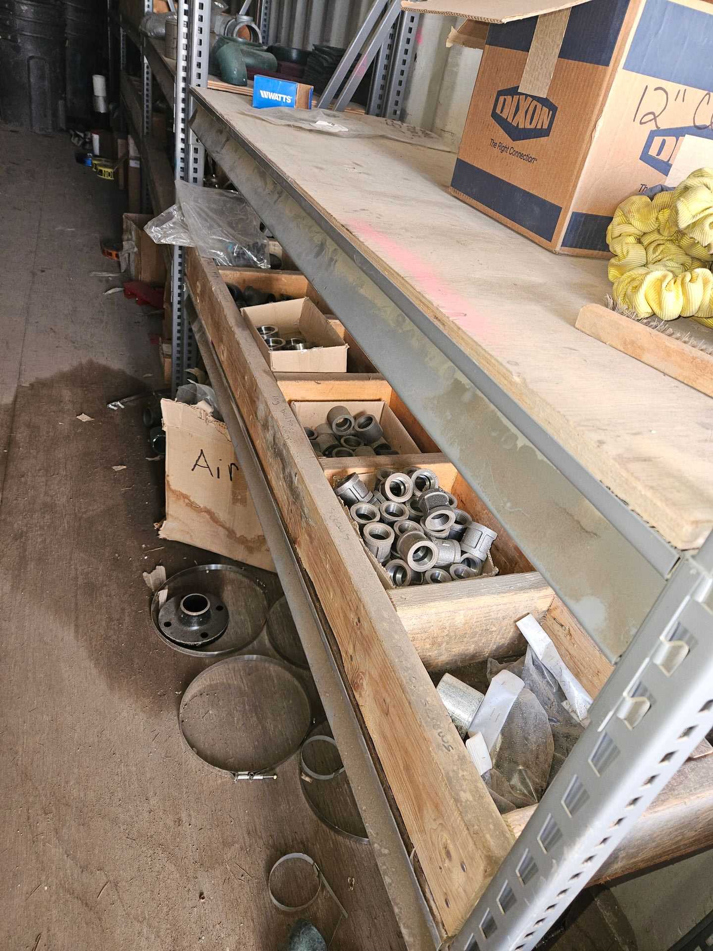 20' SHIPPING CONTAINER W/ SHELVING AND MISC SUPPLIES - TOOL STORAGE