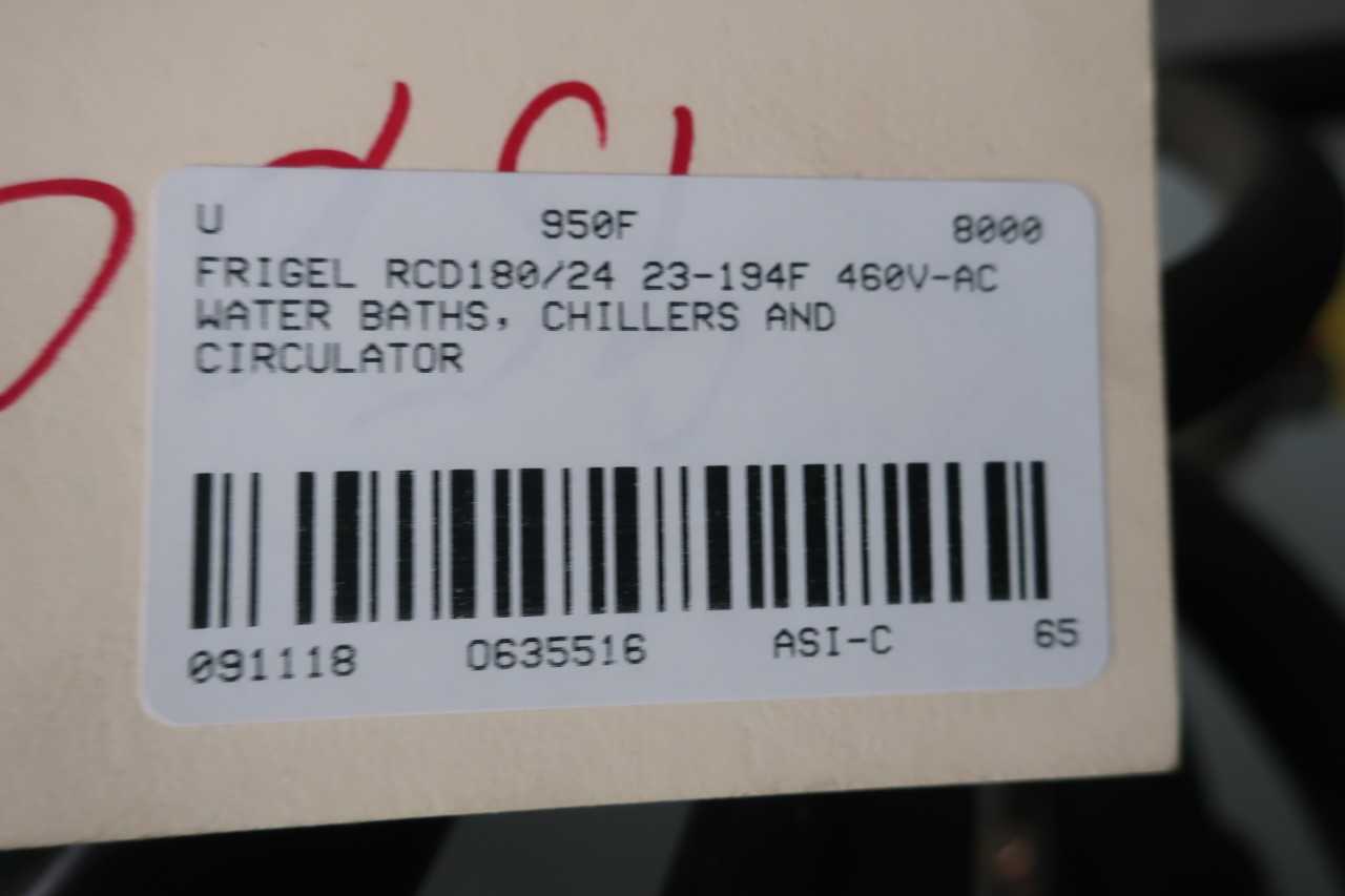 FRIGEL RCD180 24 23 194F 460V AC WATER BATHS CHILLERS AND CIRCULATOR - CONSTRUCTION