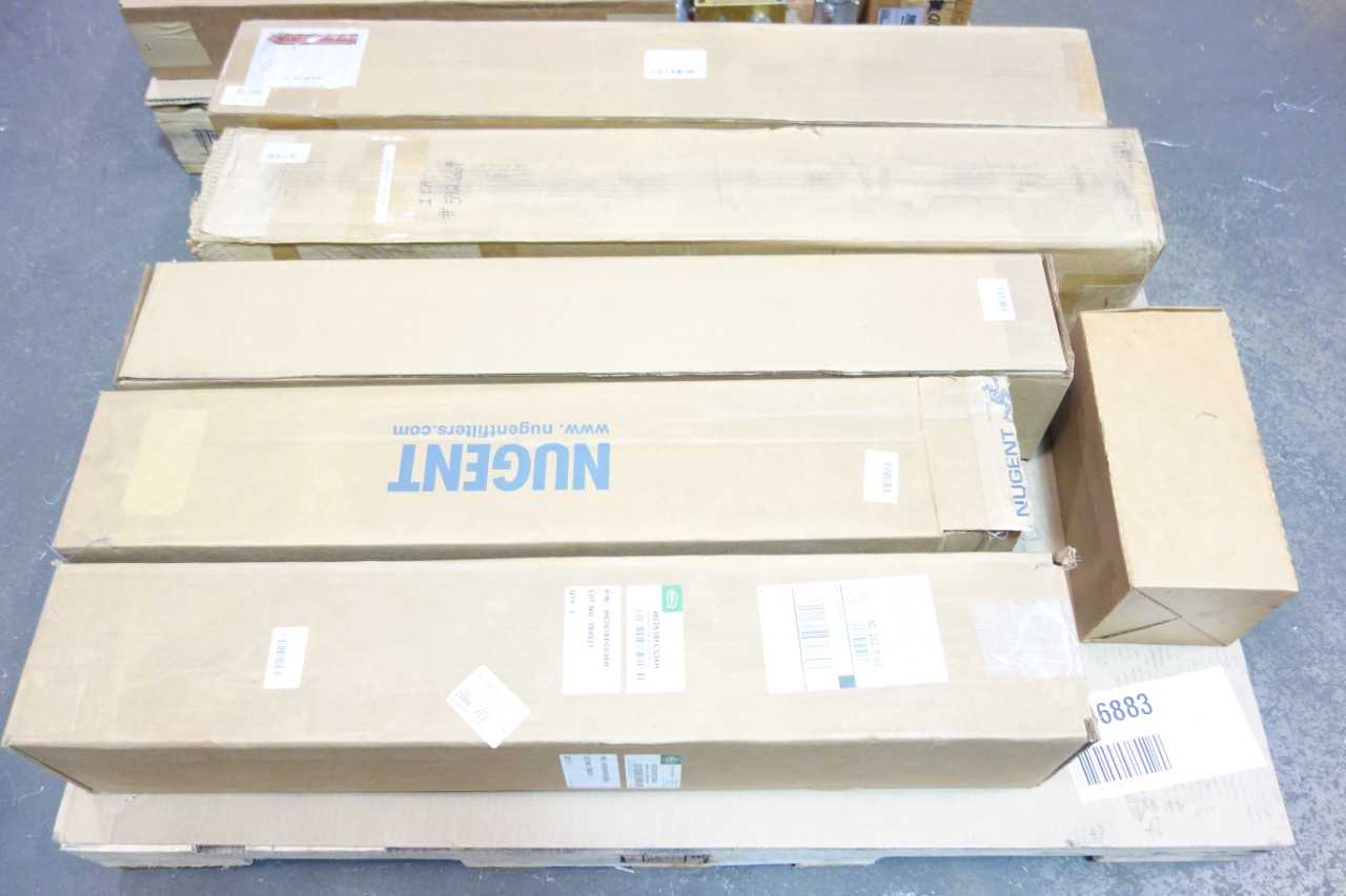 2 PALLETS OF ASSORTED FILTERS, PUMP, VALVES, FILTER ELEMENTS- PALL, BROWNE SHARPE, PARKER, VICKERS - PNEUMATIC FILTER ELEMENTS