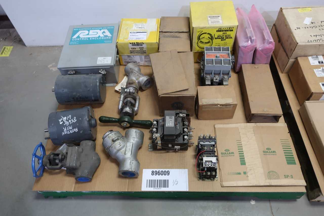 2 PALLETS OF ASSORTED VALVES, TRANSFORMERS, MODULES, SERVO VALVE, RELAYS - VALVES