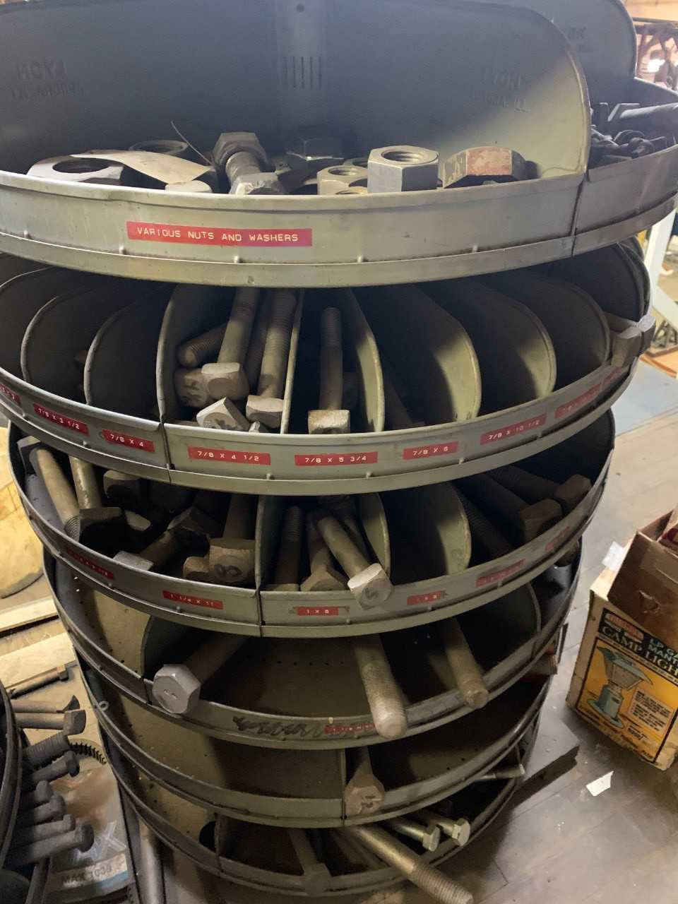 Large Bin of large Nuts and Bolts - INDUSTRIAL PARTS