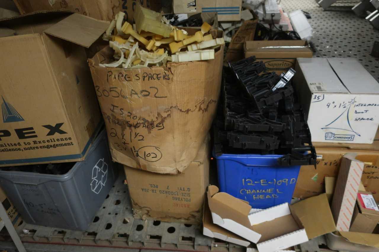 LOT OF ASSORTED PLASTIC PIPE SPACERS - PROCESS EQUIPMENT