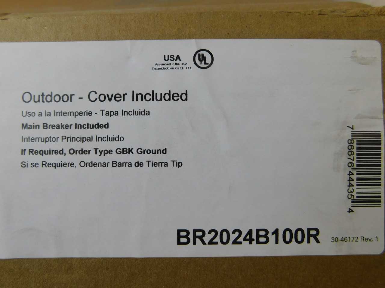Quantity of 2 New Surplus Cutler-Hammer BR2024B100R 100A Main Breaker Panel NEMA 3R - ELECTRICAL COMPONENTS