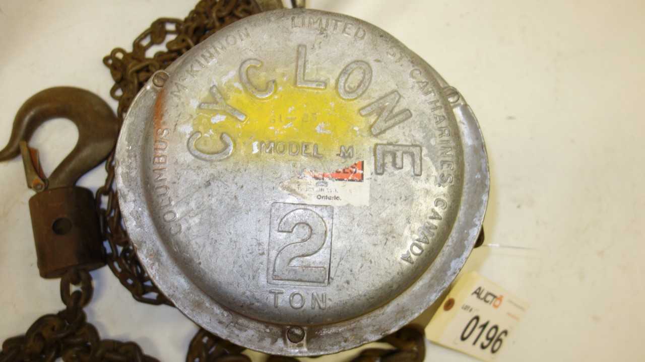 COLUMBUS MCKINNON CYCLONE 2 TON MANUAL HOIST - LIFTING EQUIPMENT