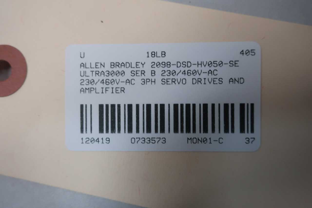 ALLEN BRADLEY 2098-DSD-HV050-SE ULTRA3000 SERVO DRIVE 3PH 230/460V-AC - AUTOMATION & CONTROLS