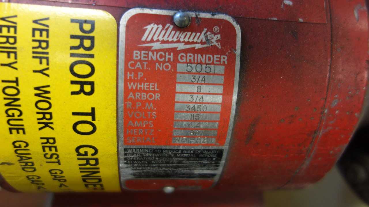 MILWAUKEE 505 3/4 HP BENCH GRINDER - ELECTRIC POWER TOOLS
