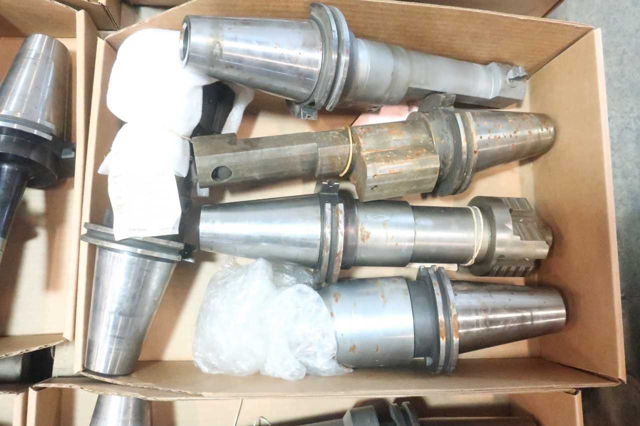 LOT OF ASSORTED CAT50 TOOL HOLDERS WITH ATTACHMENTS - ELECTRIC POWER TOOLS