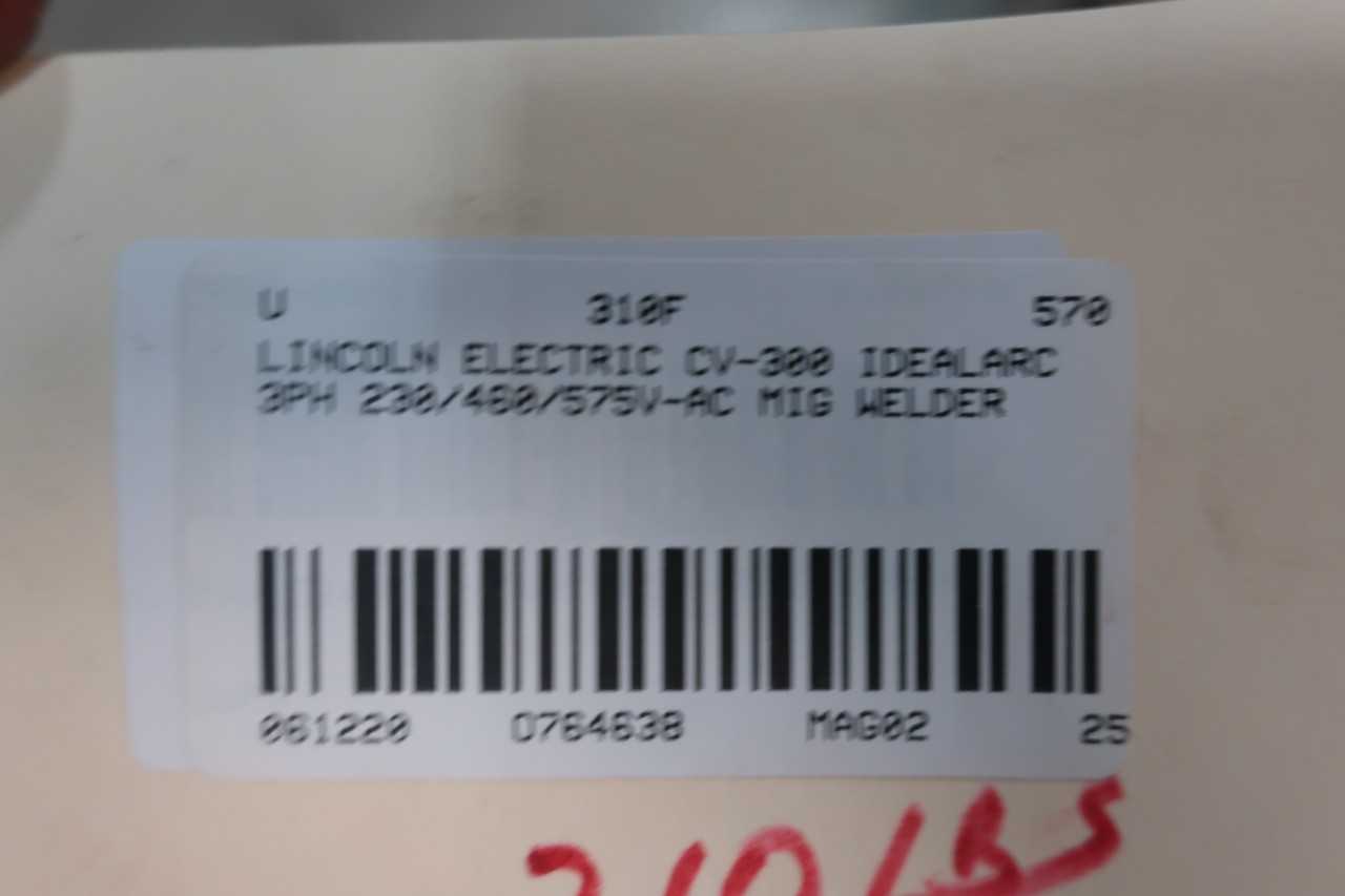 LINCOLN ELECTRIC CV-300 IDEALARC 3PH 230/460/575V-AC MIG WELDER - WELDING EQUIPMENT
