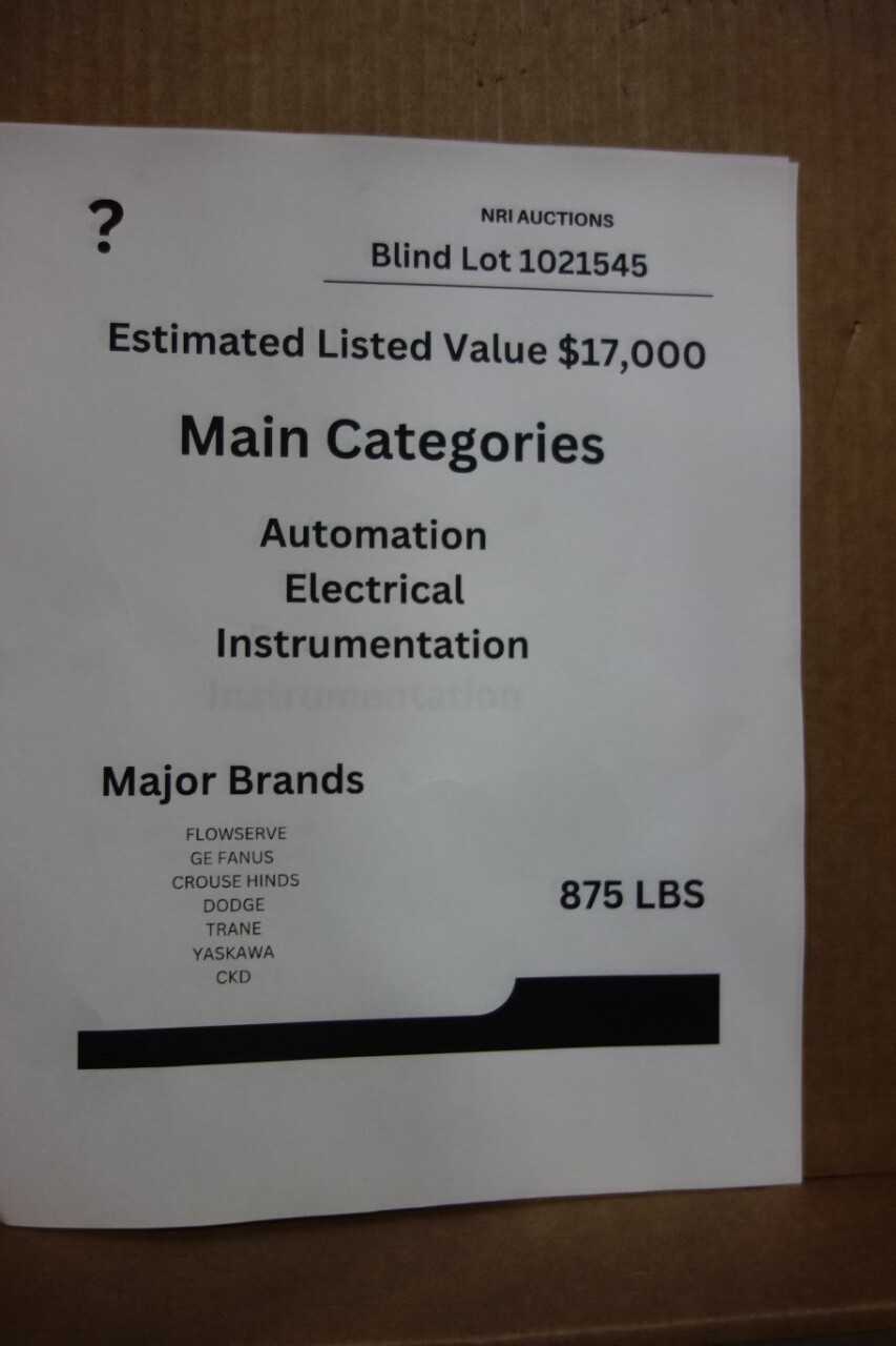 BLIND LOT OF MIXED MRO - INDUSTRIAL PARTS