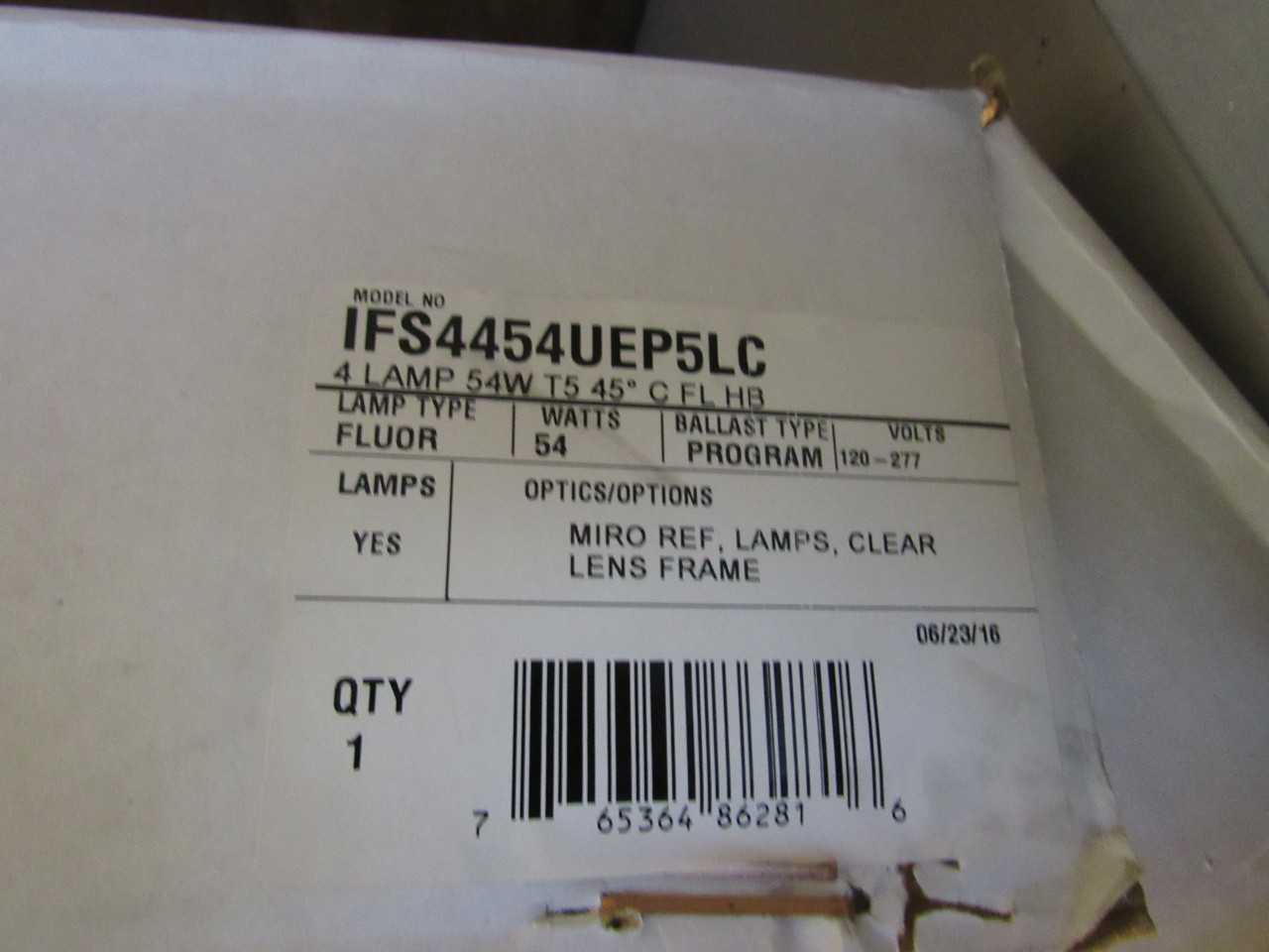 Atlas IFS4454UEP5LC Lighting Fixture Fluor 120-277VAC 54 Watts - LIGHTING