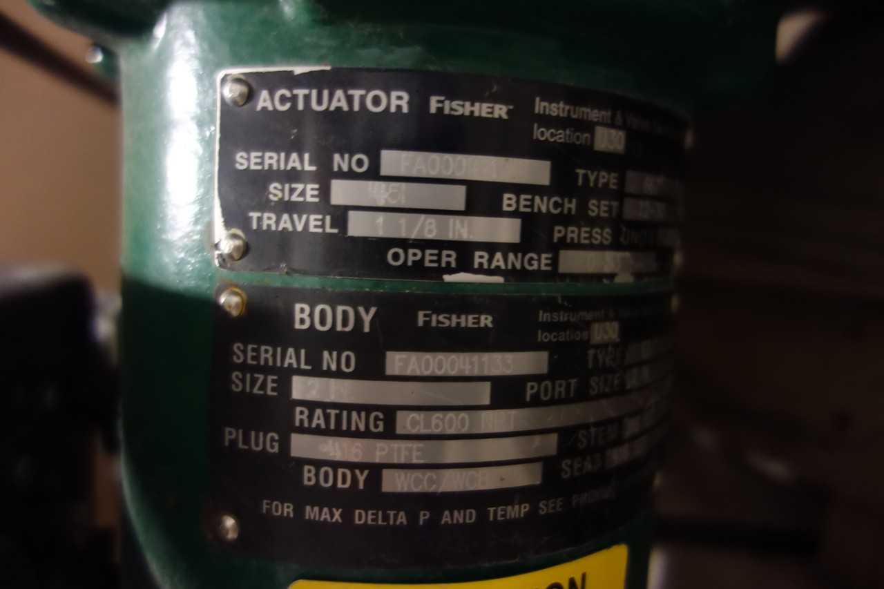 FISHER 2 IN CONTROL VALVE, ACTUATOR 667 WITH PNEUMATIC CONTROLLER - VALVES