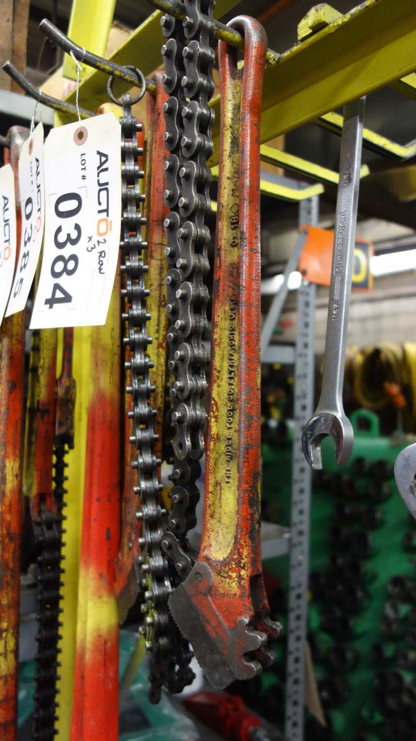 LOT OF 3 RIDGID CHAIN WRENCHES - HAND TOOLS