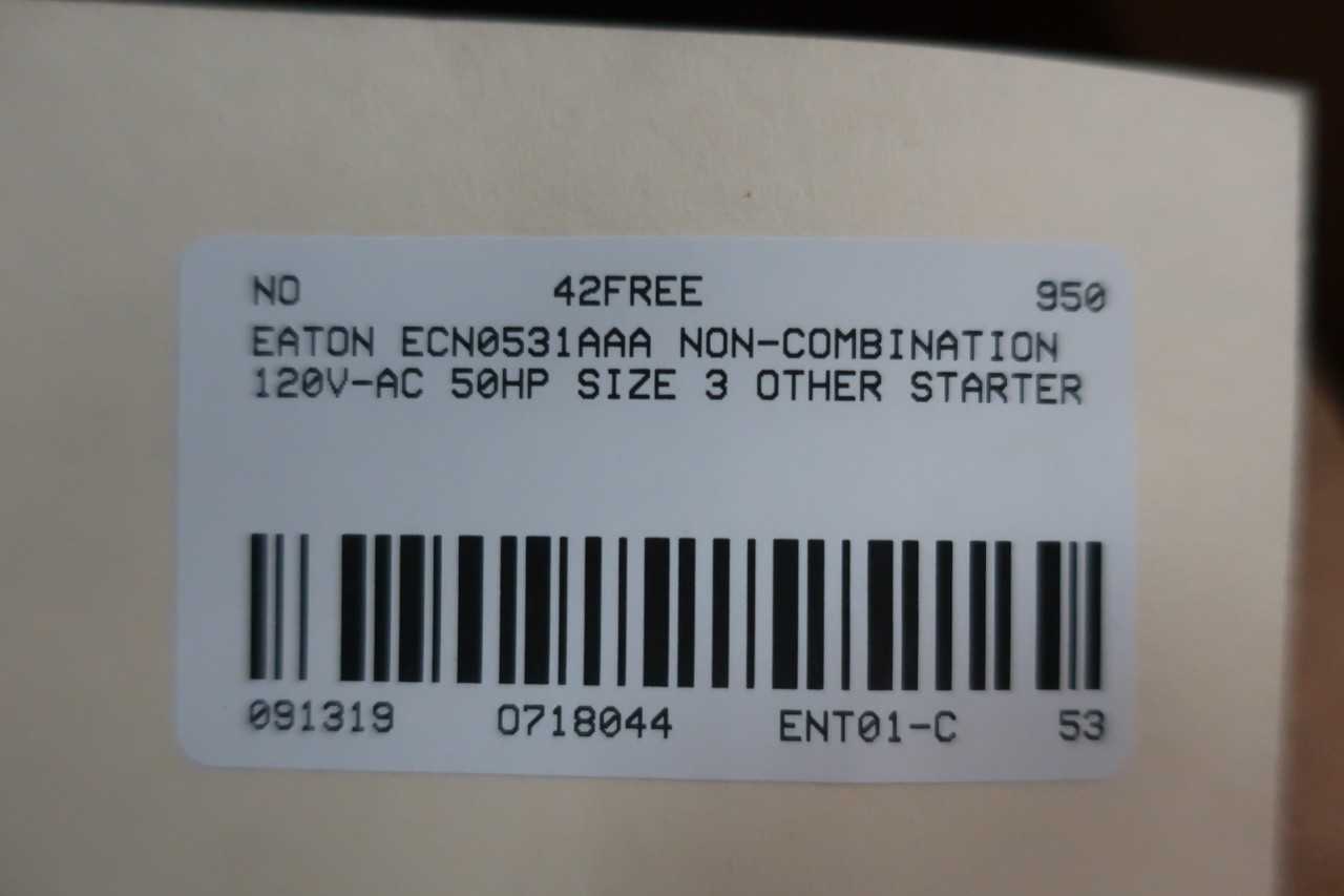 Eaton ECN0531AAA Size 3 Non-combination Starter 120v-ac 50hp - MOTOR STARTERS