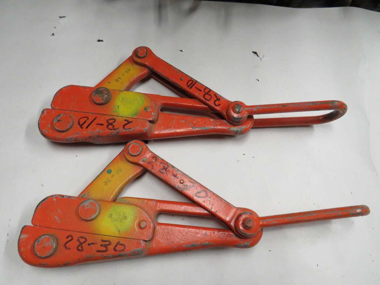 LOT OF 2 KLEIN 1628-16 1628-16B 12000 LBS BULLDOG WIRE PULLING GRIP - ELECTRIC POWER TOOLS