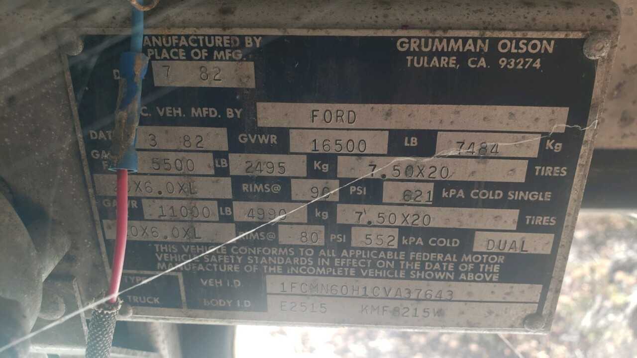 1982 Ford Grumman Olson Sidestep Refrigerated Truck - HYDRO EXCAVATOR TRUCKS