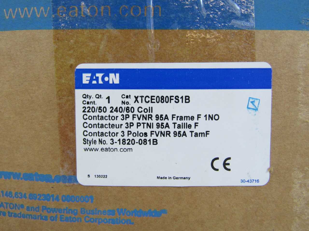 Quantity of 2x XTCE080FS1B Contactors - CONTACTORS