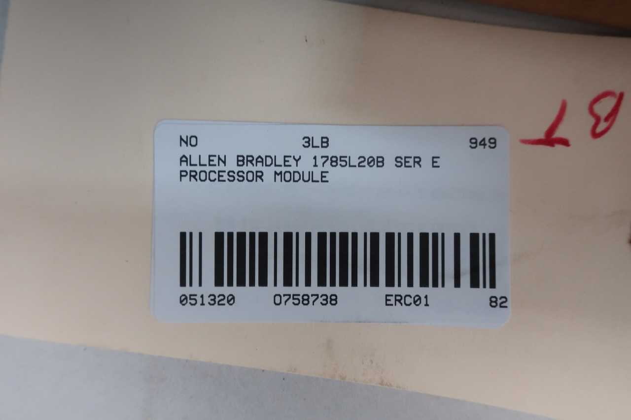 ALLEN BRADLEY 1785-L20B PROCESSOR MODULE SER E - AUTOMATION & CONTROLS