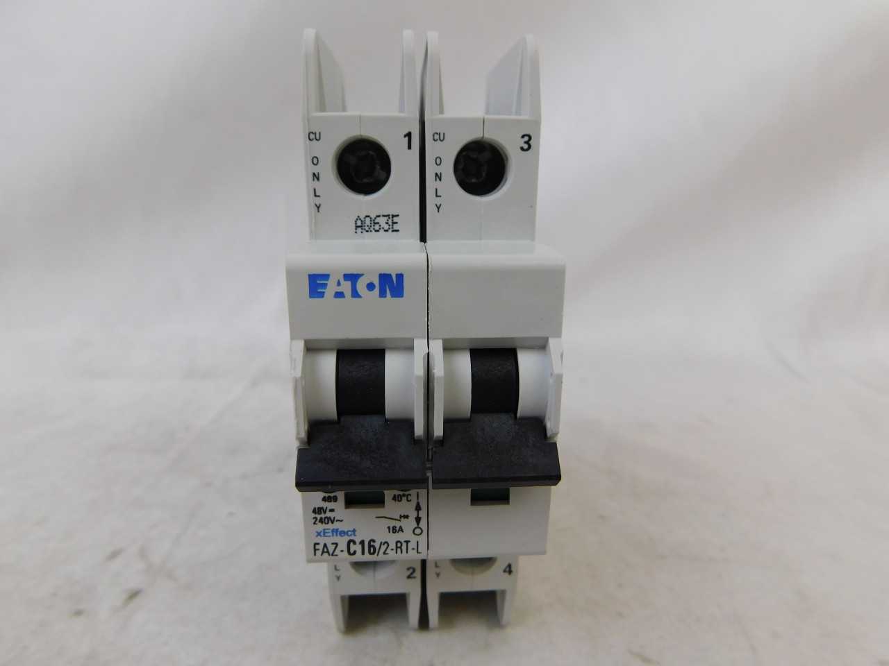 (50) Eaton FAZ-C16/2-RT-L Plug In FAZ 2P 16A 120/240VAC 50/60Hz - MACHINE TOOLING