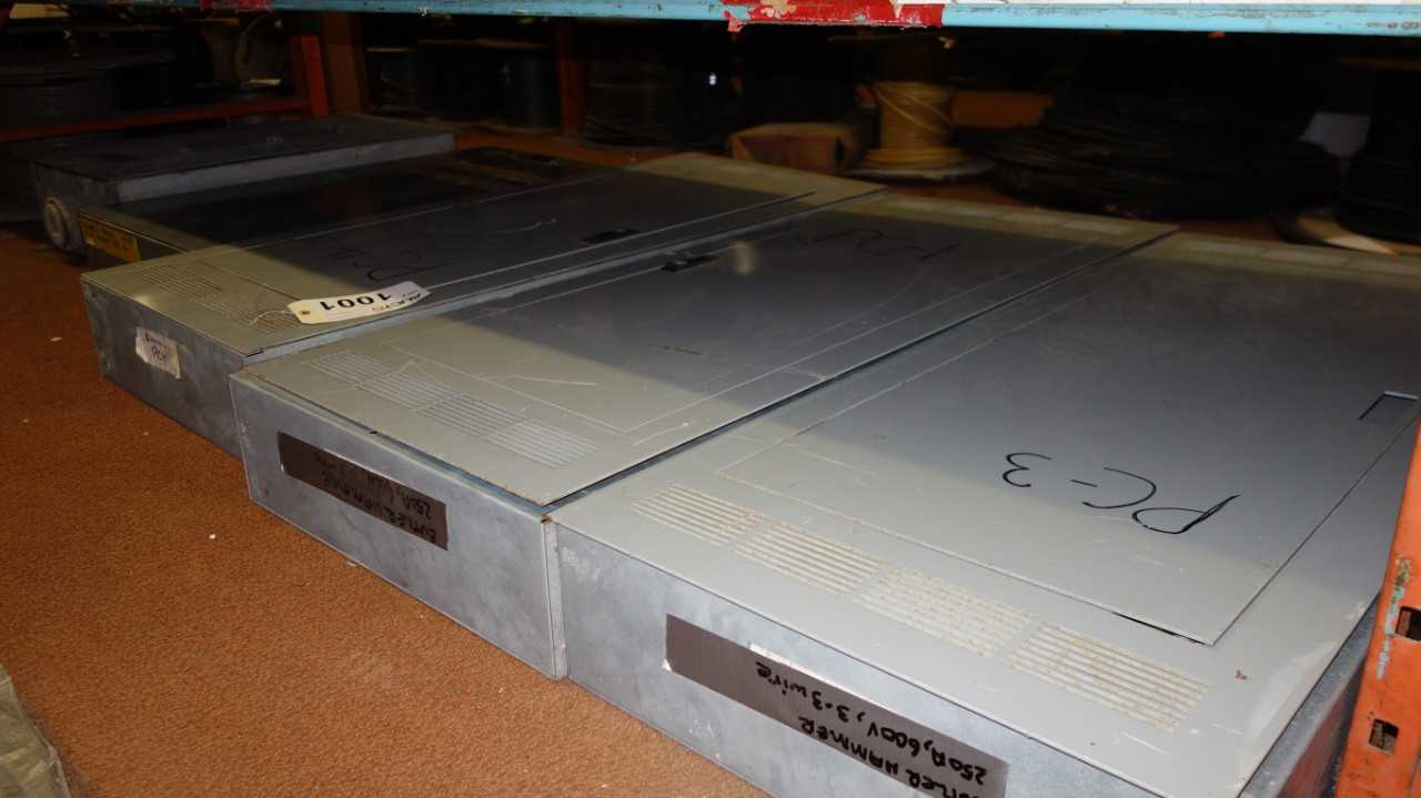 LOT OF ASSORTED DISTRIBUTION PANELS W/ BREAKERS - CIRCUIT BREAKERS