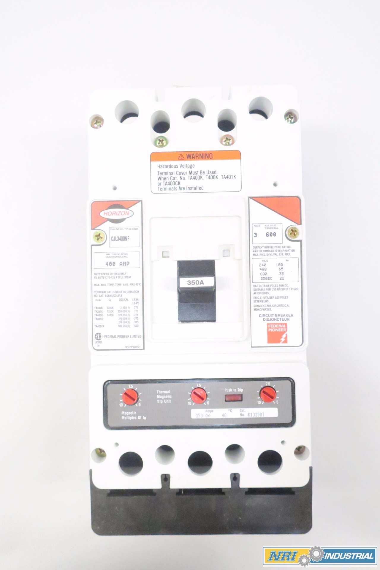 FEDERAL PIONEER CJL3350N 350 AMP CIRCUIT BREAKER - MISCELLANEOUS